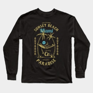 Sunset Beach Miami Outdoor Paradise | Surfing Culture Long Sleeve T-Shirt